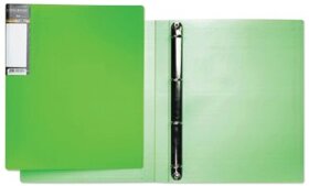 Папка на 4 кольцах HATBER HD, 25 мм, неоново-зеленая, до 120 листов, 0,9 мм, 4AB4 02034, V160213
