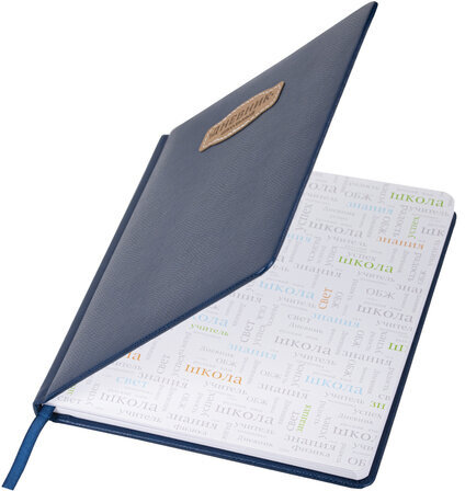Дневник 1-11 класс 48 л., кожзам (твердая с поролоном), нашивка, BRAUBERG IGUANA, синий, 107226