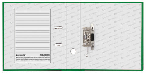 Папка-регистратор BRAUBERG с покрытием из ПВХ, 80 мм, с уголком, зеленая (удвоенный срок службы), 227193