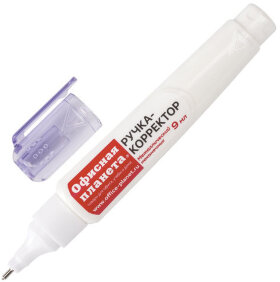 Ручка-корректор ОФИСНАЯ ПЛАНЕТА, 9 мл, металлический наконечник, 227571