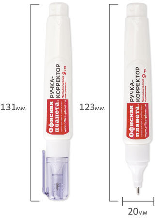 Ручка-корректор ОФИСНАЯ ПЛАНЕТА, 9 мл, металлический наконечник, 227571