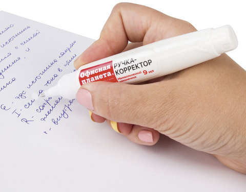 Ручка-корректор ОФИСНАЯ ПЛАНЕТА, 9 мл, металлический наконечник, 227571