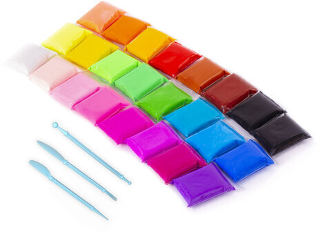 Пластилин супер лёгкий воздушный застывающий 24 цвета, 240 г, 3 стека, ЮНЛАНДИЯ, 105906