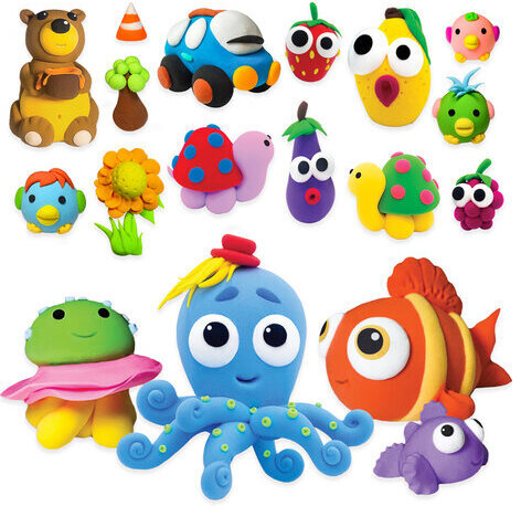 Пластилин супер лёгкий воздушный застывающий 24 цвета, 240 г, 3 стека, ЮНЛАНДИЯ, 105906