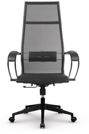 Кресло офисное МЕТТА "К-7" пластик, прочная сетка, сиденье и спинка регулируемые, черное
