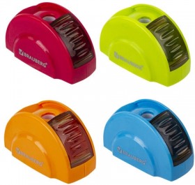 Точилка BRAUBERG "Roll", с контейнером, пластиковая, корпус ассорти, 228464