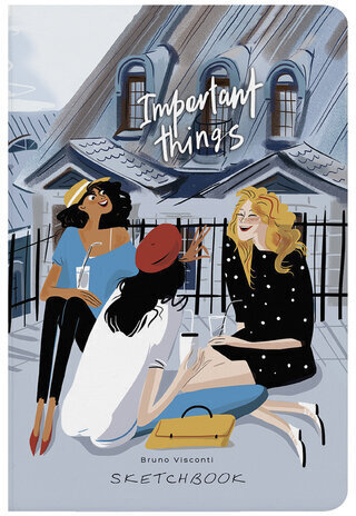 Скетчбук, слоновая кость+черная бумага 80 г/м2, 140х210 мм, 112 л, книжный твердый переплет, "МИКС", 3-555