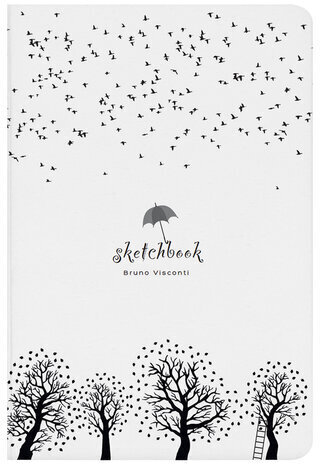 Скетчбук, слоновая кость+черная бумага 80 г/м2, 140х210 мм, 112 л, книжный твердый переплет, "МИКС", 3-555