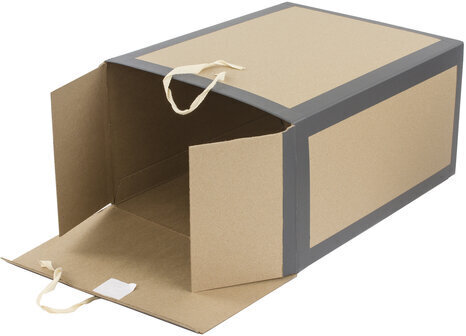 Короб архивный 410х300х200 мм, переплетный картон/бумвинил, завязки, до 1700 л., STAFF, 112162