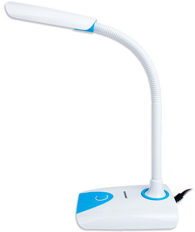 Настольная лампа-светильник SONNEN OU-146, на подставке, светодиодная, 4 Вт, белый/синий, 236671