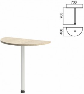 Стол приставной полукруг &quot;Арго&quot;, 730х400х760 мм, ясень шимо/опора хром (КОМПЛЕКТ)