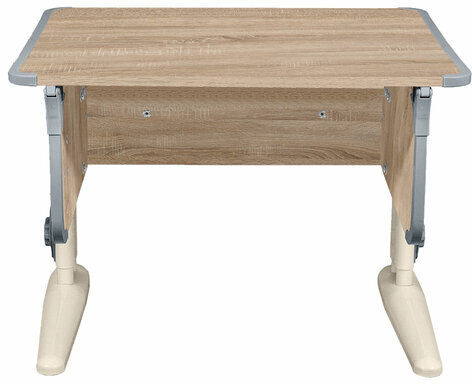 Стол-парта регулируемый "ДЭМИ" СУТ.41, 750х550х530-815 мм, бежевый каркас, пластик серый, дуб сонома (КОМПЛЕКТ)