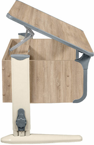 Стол-парта регулируемый "ДЭМИ" СУТ.41, 750х550х530-815 мм, бежевый каркас, пластик серый, дуб сонома (КОМПЛЕКТ)