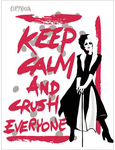 Тетрадь А5, 48 л., HATBER, скоба, клетка, мелованный картон, "Круэлла-Выпуск №2" (5 видов в спайке), 48Т5В1