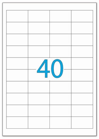 Этикетка самоклеящаяся 48,5х25,4 мм, 40 этикеток, белая, 70 г/м2, 50 листов, LOMOND, 2100195