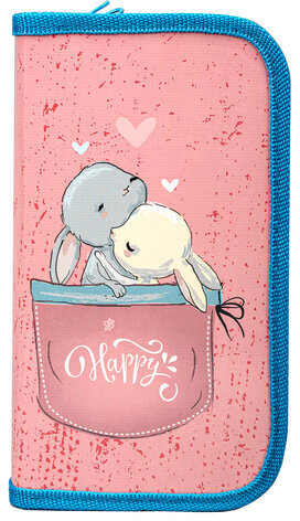 Пенал ПИФАГОР, 2 отделения, ламинированный картон, 19х11 см, &quot;Bunnies&quot;, 270882