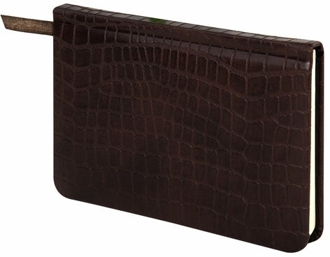 Еженедельник недатированный МАЛЫЙ ФОРМАТ А6 (95х155 мм) BRAUBERG "Alligator", кожзам, 64 л., коричневый, 126183