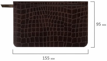 Еженедельник недатированный МАЛЫЙ ФОРМАТ А6 (95х155 мм) BRAUBERG "Alligator", кожзам, 64 л., коричневый, 126183
