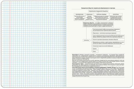 Тетрадь предметная PIGMENT 48 л., глянцевый УФ-лак, ОБЩЕСТВОЗНАНИЕ, клетка, подсказ, BRAUBERG, 404759