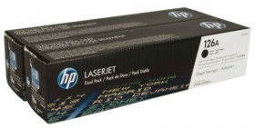 Картридж лазерный HP (CE310AD) CLJ CP1025/CP1025NW, №126A, КОМПЛЕКТ 2 шт., черный, оригинальный, ресурс 2х1200 страниц
