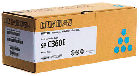 Тонер-картридж лазерный RICOH (SP C360E) SP C360/C361, голубой, оригинальный, ресурс 1500 стр., 408189