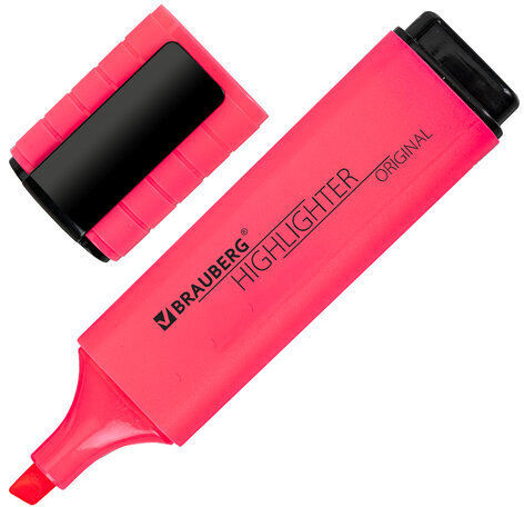 Текстовыделитель BRAUBERG "ORIGINAL NEON", РОЗОВЫЙ, линия письма 1-5 мм, 152213