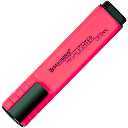 Текстовыделитель BRAUBERG "ORIGINAL NEON", РОЗОВЫЙ, линия письма 1-5 мм, 152213
