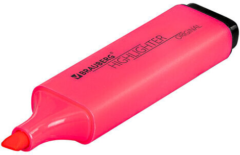 Текстовыделитель BRAUBERG "ORIGINAL NEON", РОЗОВЫЙ, линия письма 1-5 мм, 152213