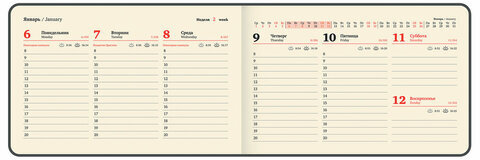 Еженедельник датированный 2025 МАЛЫЙ ФОРМАТ 95х155 мм А6, BRAUBERG "Unique", черный, 115998