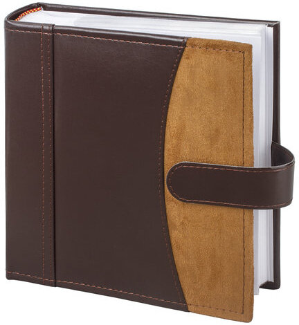 Фотоальбом BRAUBERG на 200 фото 10х15 см, под гладкую кожу, бумажные страницы, застежка, темно-коричневый, 390479