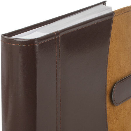 Фотоальбом BRAUBERG на 200 фото 10х15 см, под гладкую кожу, бумажные страницы, застежка, темно-коричневый, 390479