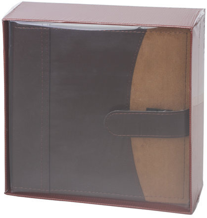 Фотоальбом BRAUBERG на 200 фото 10х15 см, под гладкую кожу, бумажные страницы, застежка, темно-коричневый, 390479