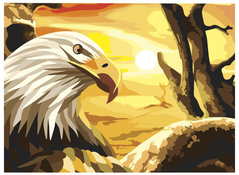 Картина по номерам А3, ОСТРОВ СОКРОВИЩ "ОРЕЛ", С АКРИЛОВЫМИ КРАСКАМИ, картон, кисть, 661638