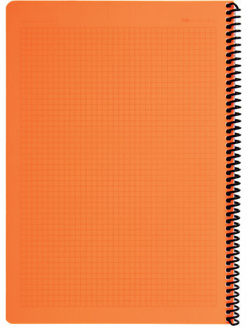 Тетрадь А4, 80 листов, BRAUBERG "Metropolis", спираль пластиковая, клетка, обложка пластик, ОРАНЖЕВЫЙ, 403395