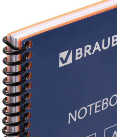 Тетрадь А4, 80 листов, BRAUBERG "Metropolis", спираль пластиковая, клетка, обложка пластик, ОРАНЖЕВЫЙ, 403395