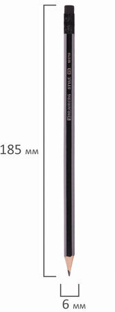 Набор карандашей чернографитных BRAUBERG "Style" 4 шт., HB, с ластиком, корпус черно-серый, 181718