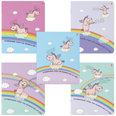 Тетрадь А5 48 л. АЛЬТ скоба, клетка, фольга, конгрев, гибридный лак, "ВОЛШЕБНЫЕ ЕДИНОРОГИ" (5 видов), 7-48-549