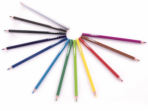 Карандаши цветные ЮНЛАНДИЯ "ДОМИКИ", 12 цветов, классические, грифель мягкий 3 мм, 181836