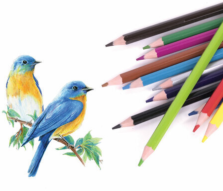 Карандаши цветные ЮНЛАНДИЯ "ДОМИКИ", 12 цветов, классические, грифель мягкий 3 мм, 181836