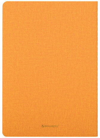 Тетрадь 48 л. в клетку обложка кожзам под рогожку, сшивка, A5 (147х210мм), ЖЕЛТЫЙ, BRAUBERG BRIGHT, 403845