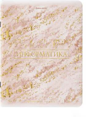 Тетрадь предметная "PASTEL" 48 л., SoftTouch, фольга, ИНФОРМАТИКА, клетка, BRAUBERG, 404315