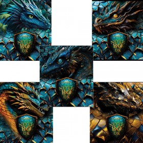 Тетрадь А5 48 л., ПЗБМ, скоба, клетка, фольга, конгрев, выборочный TWIN-лак, &quot;Дракон&quot; (5 видов), 25113