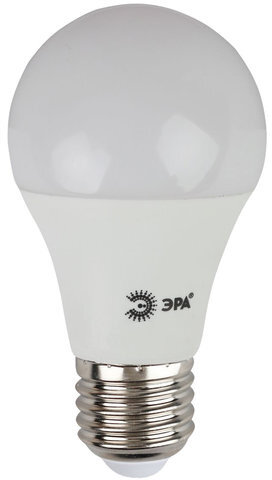 Лампа светодиодная ЭРА, 8 (60) Вт, цоколь E27, грушевидная, теплый белый свет, 25000 ч., LED smdA55\60-8w-827-E27ECO, A60-8w-827-E27