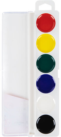 Краски акварельные BRAUBERG "МАГИЯ ЦВЕТА NEW", медовые, 6 цветов, круглые кюветы, пластик, 192285