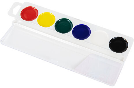 Краски акварельные BRAUBERG "МАГИЯ ЦВЕТА NEW", медовые, 6 цветов, круглые кюветы, пластик, 192285