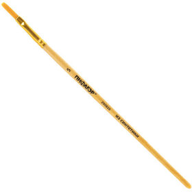 Кисть ПИФАГОР, СИНТЕТИКА, плоская, № 5, деревянная лакированная ручка, с колпачком, 200858