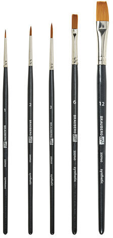 Кисти художественные набор 5 шт., синтетика, BRAUBERG ART CLASSIC, № 1-12, 200960