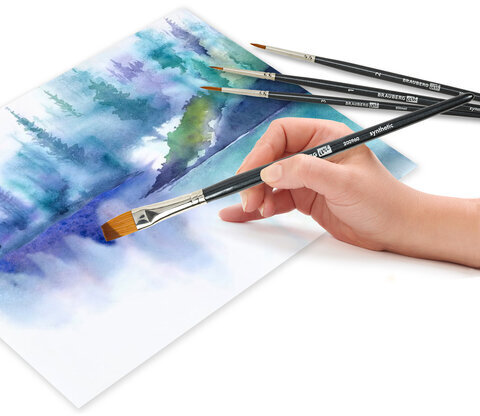 Кисти художественные набор 5 шт., синтетика, BRAUBERG ART CLASSIC, № 1-12, 200960