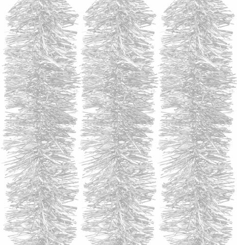 Мишура КОМПЛЕКТ 3 штуки, диаметр 100 мм, длина 2 м, белая, 592218