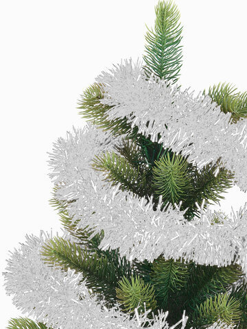 Мишура КОМПЛЕКТ 3 штуки, диаметр 100 мм, длина 2 м, белая, 592218